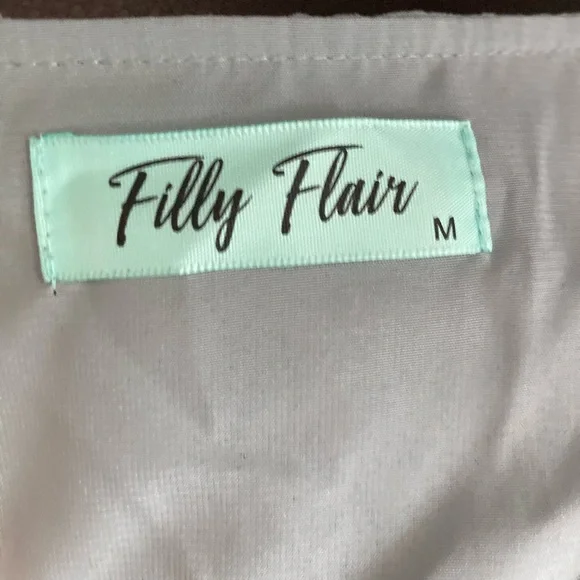 Filly Flair dusty blue raised dot short sleeve dress - Picture 5 of 6